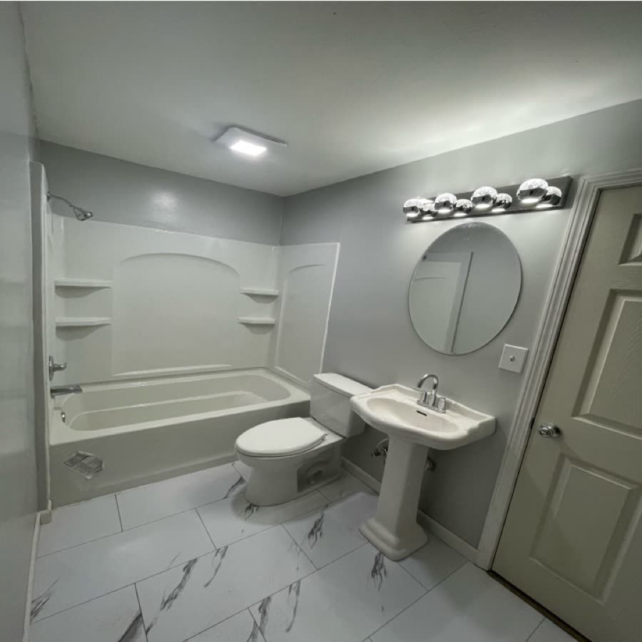 Bathroom after a remodel.