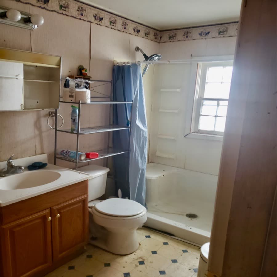 Bathroom before a remodel.